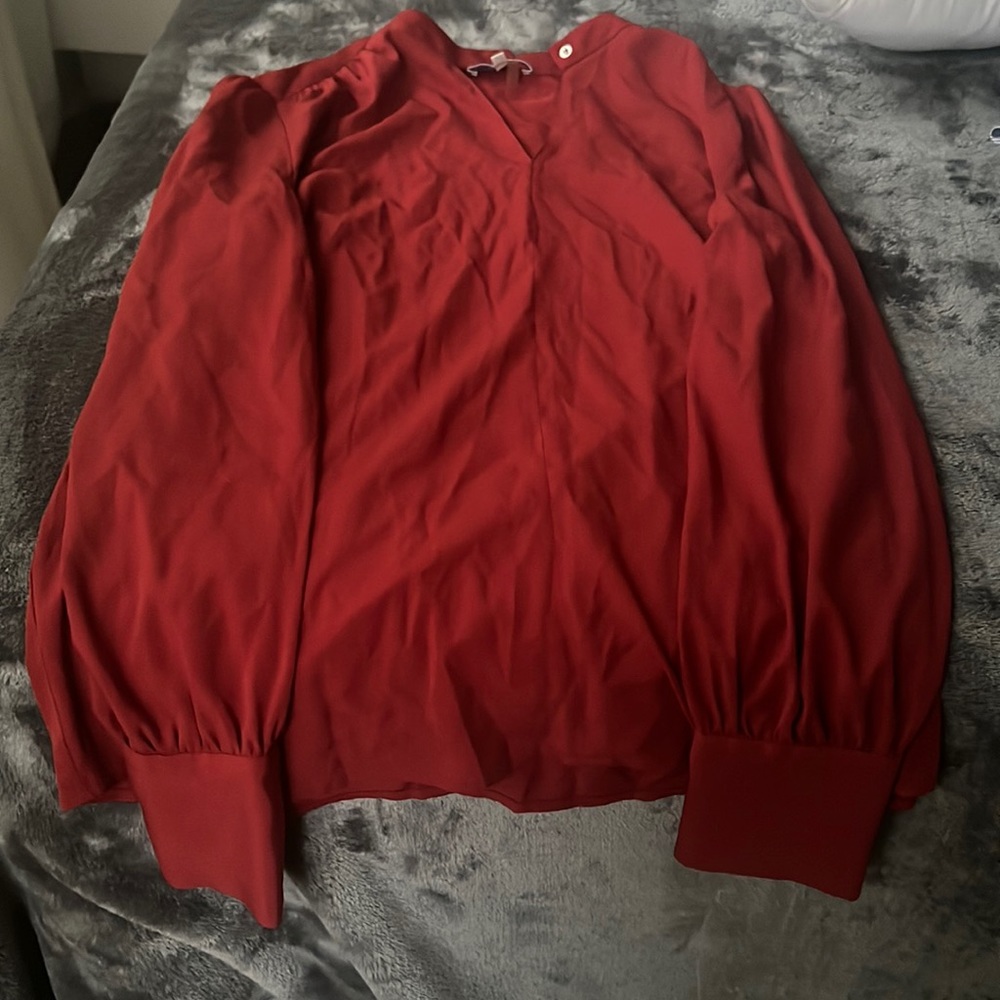 dark red long sleeve fancy shirt
